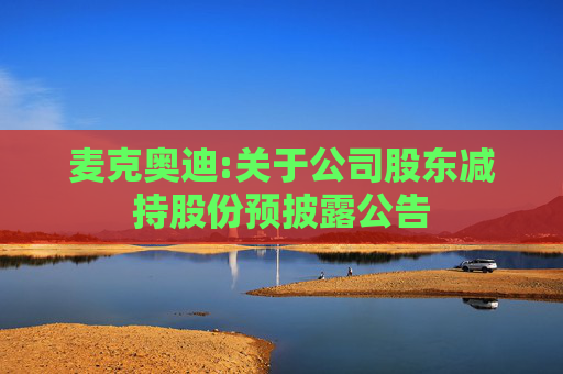 麦克奥迪:关于公司股东减持股份预披露公告
