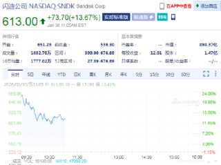 闪迪业绩大超预期，人工智能需求激增推动其股价大涨13%