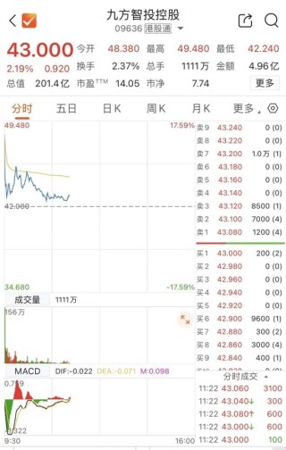 股价大幅跳水后，知名投顾公司九方智投控股启动1亿美元回购