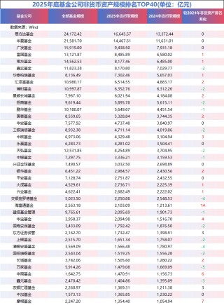 嘉实基金2025非货规模排名下降2位 被华泰柏瑞、汇添富赶超