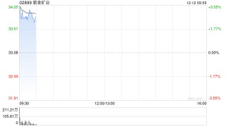紫金矿业早盘涨超3% 公司正于海南三亚投资建设国际业务总部