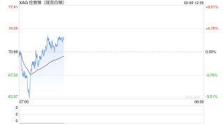 快讯：现货白银日内涨幅扩大至1%