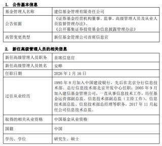 建信基金任命安晔为公司首席信息官 能否以“数字引擎”破局结构之困？