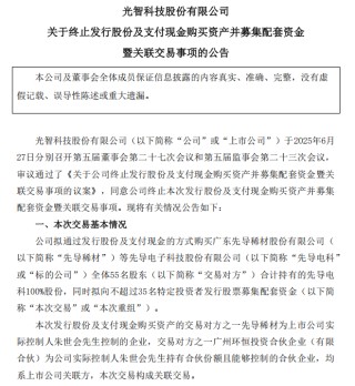 “蛇吞象”失败，光智科技终止收购先导电科