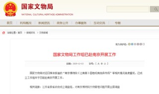 国家文物局工作组已到南京