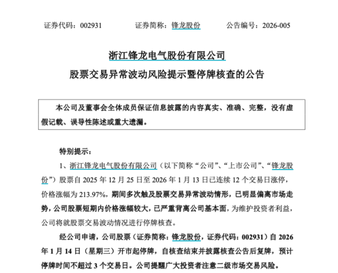13连板大牛股 明起停牌核查 第2张 13连板大牛股 明起停牌核查 第2张