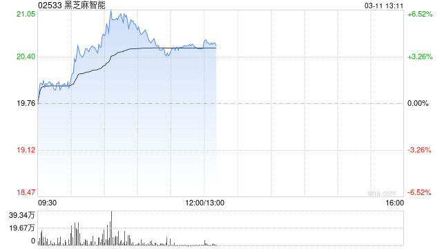 黑芝麻智能午前涨逾4% 近日6.31亿港元战略配售落地  第1张