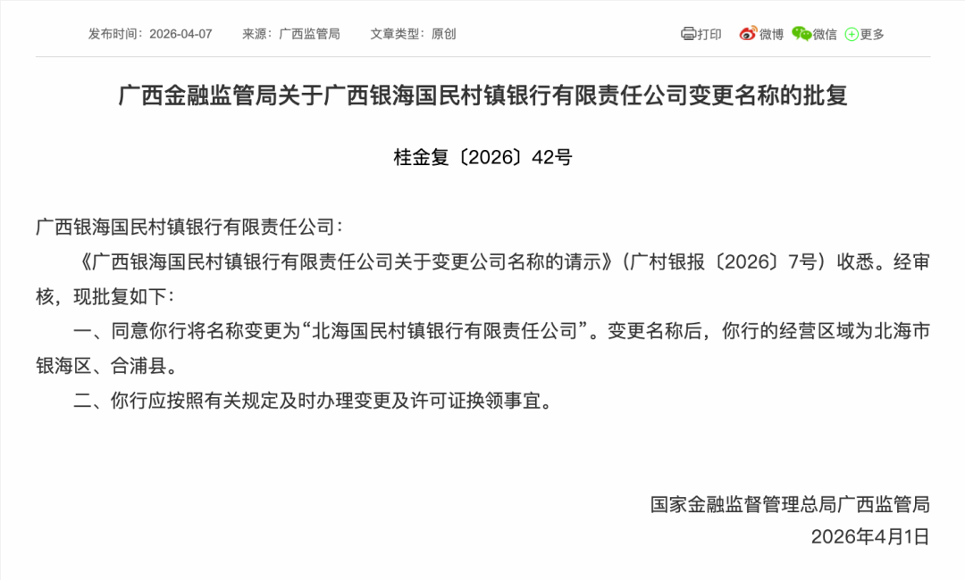 这家银行“村合村”后获批更名 第1张 这家银行“村合村”后获批更名 第1张